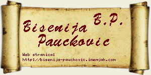 Bisenija Paučković vizit kartica
